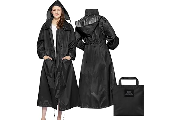 SOPPY dam Soppy regnrockar långa regnrockar för kvinnor (1-pack) | Lätta regnkläder i polyester för vandring, resor, pendling, sightseeing, festivaler och vardagliga utomhusaktiviteter