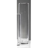 Sandra Rich, vaso di vetro cilindrico trasparente, collezione Cyli, tagliato a caldo, con diametro di 10 cm, Vetro, clear, 40