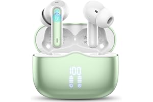 xinwld Ecouteurs Bluetooth sans Fil, Casque Bluetooth 5.3 avec HiFi Basses Immersives, 56H Ecouteurs sans Fil avec 4 ENC Mic, Écran LED, Contrôle Tactile, IPX7 Étanche Oreillette pour iOS/Android