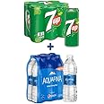7Up Carbonated Can Soft Drink, 6 X 330 Ml + Aquafina, 500