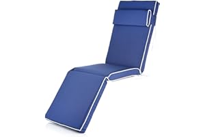 Alfresia Steamer Cushion – Replacement Garden Chair Cushion, Luxury Style, Matching Headrest Included, Thick Luxury Foam Filling, Use Outdoor Chairs, Choice of Colours (Navy Blue)