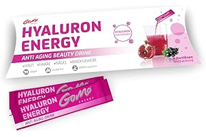 ‎GOMO GoMo ENERGY® Anti Aging Beauty Hyaluron Drink │ 400mg vegane Hyaluronsäure + Zink + Magnesium + hochdosierte B-Vitamine + Vitamin C │ Straffe Haut, stabile Nägel, festes Bindegewebe │ 5 Portionen