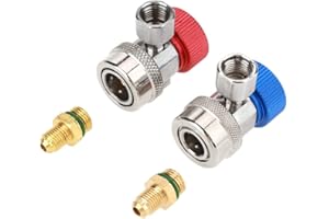SHARAINN Attacco rapido, adattatore rapido aria condizionata basso/alto connettore rapido A/C R134 con cappuccio, affidabile e sicuro per i sistemi di accesso alle valvole