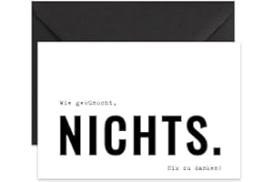 ‎KOKO LORA KOKO&LORA® Nichts. - Die Grußkarte. Wie gewünscht, nichts. Nix zu danken. - Lustige Karte für alle, die sich nichts gewünscht haben.