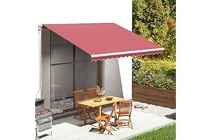 puraday Tissu de rechange pour store - 4 x 3 m - En polyester imperméable - Avec revêtement en polyuréthane - Bordeaux