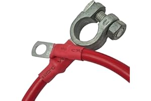 GENERIC Battery & Starter Lead Power Inverter Cable (16mm/5AWG 12v 110Amp 450mm Long Positive Battery Strap Battery and Ring Terminal)