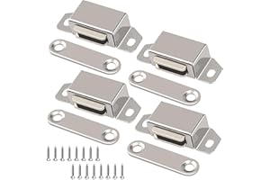 RUIKCOLL 4 STK Magnete für Schranktüren,Türmagnete, Magnetverschluss Schrank, Magnetschnäpper Schranktür Magnet Türschließer Stark Edelstahl für Möbel Küche Schubladen Balkontür Magnet Schnäpper