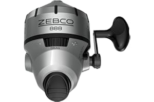 Zebco 888 Spincast Fishing Reel, Size 80 Reel, Changeable Right- or Left-Hand Retrieve, Built-in Bite Alert, 2.6:1 Gear Ratio, Pre-spooled with 25 lb Zebco line, Silver