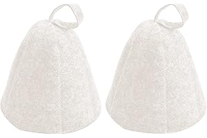 DAELESR 2 Stücke Saunahut Filz, Sauna Mütze Filzhut, Filzkappe Saunakappe gegen Hitze, Sauna Zubehör Kopfbedeckung, Banya Kappe für Damen & Herren Kopfschutz (Weiss)