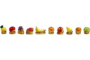 ALCARA FaisTonGateau - fèves thème Fruits en Bois - Fèves de Collection pour Galette de Rois Epiphanie - 10 fèves Multicolores