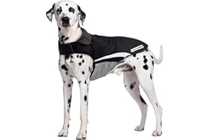 Buddypuppy Manteau d'hiver Imperméable pour Chien, Veste Chien Manteau pour Chiens Moyen Grande Taille, Manteau Chien Hiver avec Trou pour Harnais et Bandes Réfléchissantes (5XL)