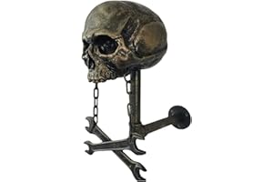 LETIAN Motorcycle Skull Helmet Holder Wall Mount Essential For Motorcycle Helmet Stand Kull Helmet Hanger, For Helmet Holder Baseballs And Rugby Helmet Appendiabiti Per Elmo Con Teschio A