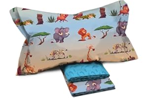 Novia - Completo di Lenzuola Letto Singolo per bambini e ragazzi - Linea Fantasy variante Jungle. Materiale 100% Cotone, confortevole e piacevole sulla pelle