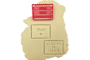 3DKOUPE - Emporte-pièce petit beurre - Personnalisable avec texte (jusqu'à 3 lignes) - Couleur au choix - Conçu et fabriqué en France