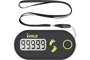 Czemo Mini Contapassi Clip - Contapassi Portatile per Camminare con Cordino, Misura Passi, Distanza e Passi Aerobici in Tempo Reale