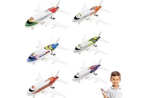 MXHBSTP 6PCS Airplane Toys, Aeroplane Toys for Kids, Toy Plane Set for Indoor Outdoor Play, Durable Mini Airplane for Boys and Girls, Ideal for Birthday Parties and Coordination Development