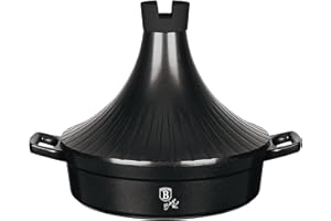 ‎BERLINGER HAUS Berlinger Haus Granit Diamond Gusseisen-Boden 28cm,Induktion,2-Schicht-Antihaft-Marmor Tajine-Topf,Konischer,Geeignet alle Herd,Glasskeramik,Schwarz