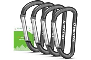 BROTREE Small Carabiner Clips Mini Aluminum Carabiner - 6cm D-Ring