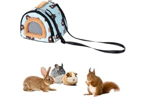 ZYYRSS Portable Small Animals Carrier Bag, Rats Sugar Glider Small Guinea Pig Rat Chinchillas Hamster Hedgehog Carrier Pouch Bag for Outdoor Travel, Breathable Hanging Tote Bag (Blue)