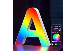 COLWINKU Light Up Letters USB Powered, LED Marquee Letters Color Changing, Alphabet Light Up Sign, APP Control, Gifts for Girls, Women, Birthday, Party, Wedding, Christmas, Valentine, Wall, Table Decor - A