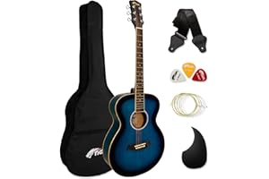 Tiger ACG2-BL Guitarra acústica de tamaño completo para principiantes - Azul