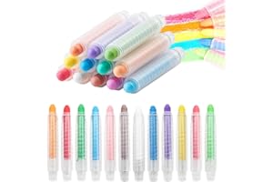 IKOPFLN 12 pièces craie sans poussière pour enfants craie pour tableau noir pour tout-petits craie lavable non toxiques effaçables lavables pour tableau noir dessin écriture jeu en plein air