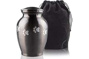 MAKEY'S Memorial Pet Cremation Urns for Dogs and Cats Ashes, Paws Engraved Pet Urn,Dog Urns for Ashes-Medium