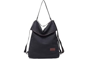 Travistar Women's Canvas Shoulder Bag Backpack Large Handbag Vintage Women's Shoulder Bag Anti Theft Bag Women's Hobo Bag for Everyday Office School Trips Shopping