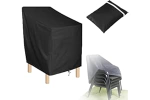 YYUEZHI Housse Chaise Jardin, Housse Protection Salon De Jardin, Housse De Protection Fauteuil De Jardin, Housse Chaise Jardin Empilable Imperméable, Tissu Oxford 210d Imperméable, Anti-UV/Pluie