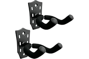 MOYACA Gitarren-Wandhalterung, 2 Stück, Metall-Gitarrenbügel mit Schrauben, Gitarrenhalterung mit Schutzschwamm, Gitarrenhalter für Bass/Gitarre/Banjo/Ukulele