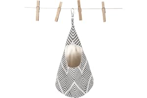 Vaktop Peg Bag for Washing Line with Hanger, Washable Conical Peg Holder, Reusable Laundry Storage for Clothespin Storage Bag (15 x 8 in)