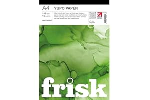 Frisk Yupo - Blocco di carta pesante, 155 g/mq, formato A4, colore: Bianco