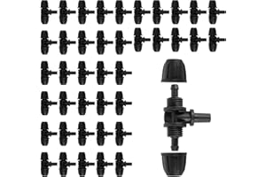 CINEMON Automatische Bewässerung Set, Gartenwerkzeuge Sprinkler Bewässerung Rohrverbinder für Flower Bed, Terrasse Pflanzen, Gewächshaus Spray Bewässerungs Gelenk für 1/4 Zoll Rohr (40 Stück)