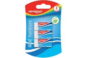 Keyroad KR971023 uniwersalna gumka do ścierania/techniczna gumka do ścierania ołówków i kredek / 3 sztuki/do ołówków i kredek/z kauczuku/kolor: biały