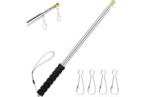 Risipu 9.8FT Telescopic Flag Pole,Stainless Steel Handheld Portable Extendable Retractable Flagpole with Anti-Slip Grip Clip for Tour Guide Festival Teaching Pointer (9.8ft - Black)