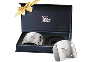 SYOKAMI Finger Guards for Cutting Food, Protects Women’s Fingers and Nails, Thoughtful Present for Her, Mom or Wife, 2 Stainless Steel Finger Protectors with Herb Stripper, Adjustable Size