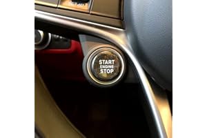 HAILWH Adatto per Alfa Romeo Giulia Stelvio Pulsante di Accensione In Fibra di Carbonio Copertura Decorativa Applique Accessori Modifica (Fibra di Carbonio)
