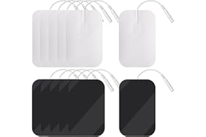 DMPTTT 10 TENS Elektroden Pads 6x9 cm Wiederverwendbare Klebeelektroden zur Linderung von Muskel, 2mm Steckanschluss