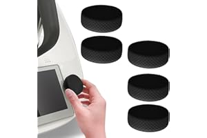 UTEFIF 5pcs Funda de Silicona con Interruptor Compatible con Thermomix TM6,Accesorio para Vorwerk TM6, Interruptor de protección y decoración (Negro)