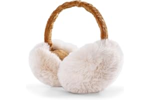 GNEGNI LIFE Winter Earmuffs for Women Fax Fur Fluffy Plush Earmuff Warm Earwarmer Furry Ear Covers for Skiing Skating Hiking