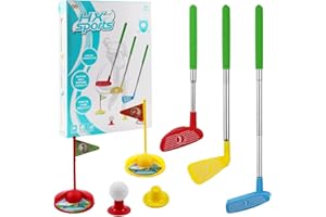 PUASOK Set Mini Golf per Bambini, Albero da Golf Retrattile, Giocattoli Sportivi Indoor Outdoor, Regali da 3 a 5 Anni