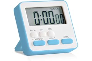 SK Depot 24-Hours Digital Kitchen Timer Large Display Loud Alarm Magnetic Backing Stand Count-Up & Count Down Timers for Cooking Baking Sports Games Office Kids Teachers Classroom Timer (Blue)