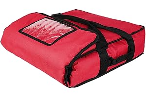 Dickly Borsa Termica per Pizza,Borsa Frigo Pieghevole Portatile,Borsa Porta Pranzo Impermeabile,Borsa di Consegna,Lunch Box Termico per la Consegna del Cibo,Pizza da asporto, Rosso 50x50x25cm