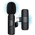 Delieu Wireless Lavalier Microphone (for USB C Android), Lapel Clip-on Mic for Phone Video Recording Live Stream Vlog YouTube TikTok
