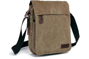 AYES Borsa a tracolla in tela Borsa a tracolla Borsa a tracolla Borsa a tracolla per uomo, cachi, Taglia unica