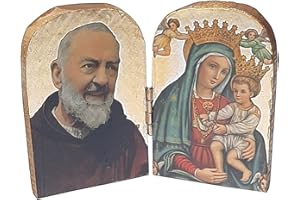DELL'ARTE Articoli Religiosi, Icona Sacra dittico Legno Padre pio
