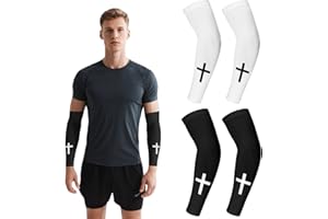 zxbaers 4 Paar Glaubens-Armstulpen mit christlichen Bibelversen, Baseball-Armstulpen, Religion, Overleeve für Baseball, Basketball, siehe abbildung, Large