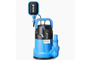 FOTING Schmutzwassertauchpumpe 550 W, 25000 l/h, drain up to 1 mm, Förderhöhe max 9 m, Eintauchtiefe max 7 m, variabel einstellbarer Schwimmerschalter Sealed,Utility Pump for Pond Drainage