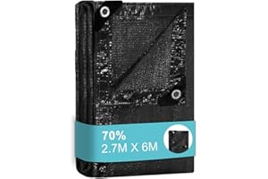 BeGrit Red de Sombra 2.7x6m Malla de Sombreo con Ojales 70% Malla Sombreo Exterior Malla Sombreadora Toldos para Patio Red de Protección Solar Resistente a Rayos UV para Pergola Jardín Balcon Terraza