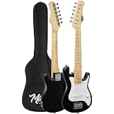 Midex CEG-30WB Full 1/4 30 Inch Electric Guitar Set White Black with Amplifier for Children 4-6 Years Old